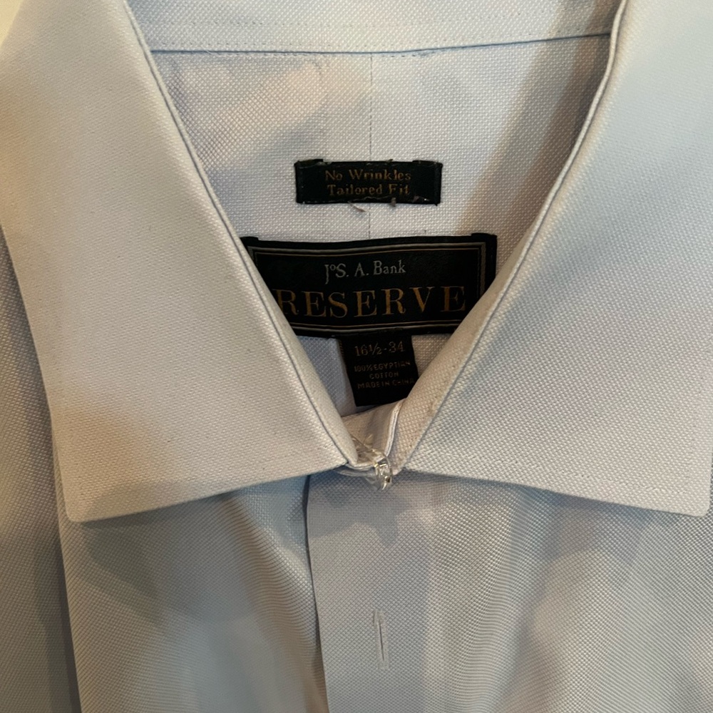 Jos A bank dress shirt - 16.5x 34; French cuff; gently used